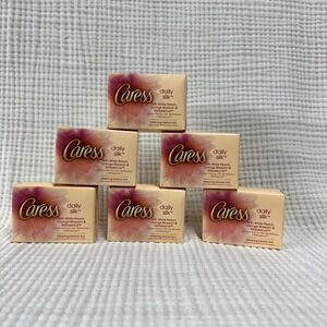 Caress Daily Silk Bar Soap White Peach Orange Blossom & Silk Essence Set of 6